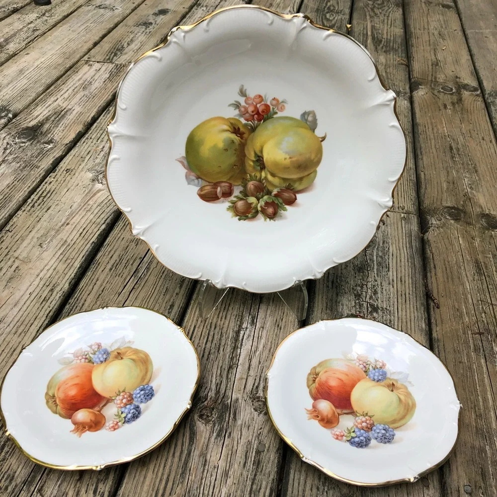 Set of Three (3) Vtg Schumann Germany Fruit Platter & Plates